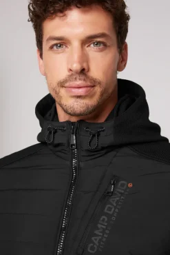Clearance CAMP DAVID & SOCCX Softshelljacke im Materialmix mit Kapuze black