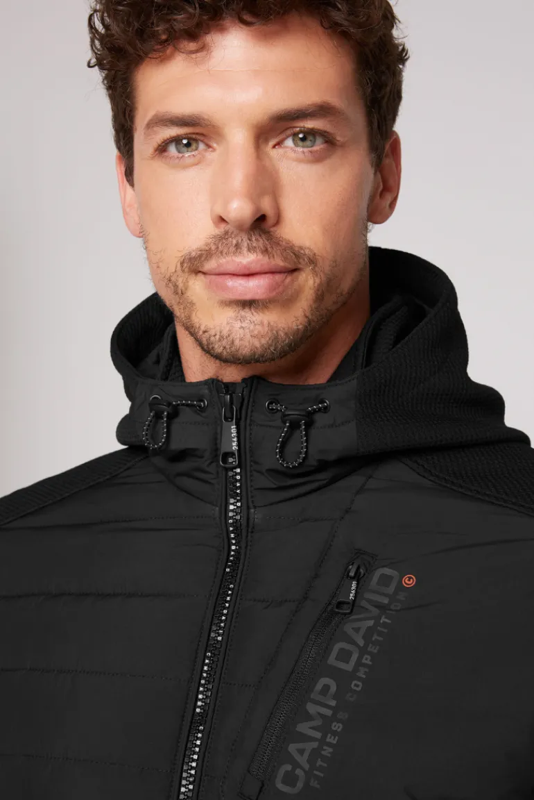 Clearance CAMP DAVID & SOCCX Softshelljacke im Materialmix mit Kapuze black