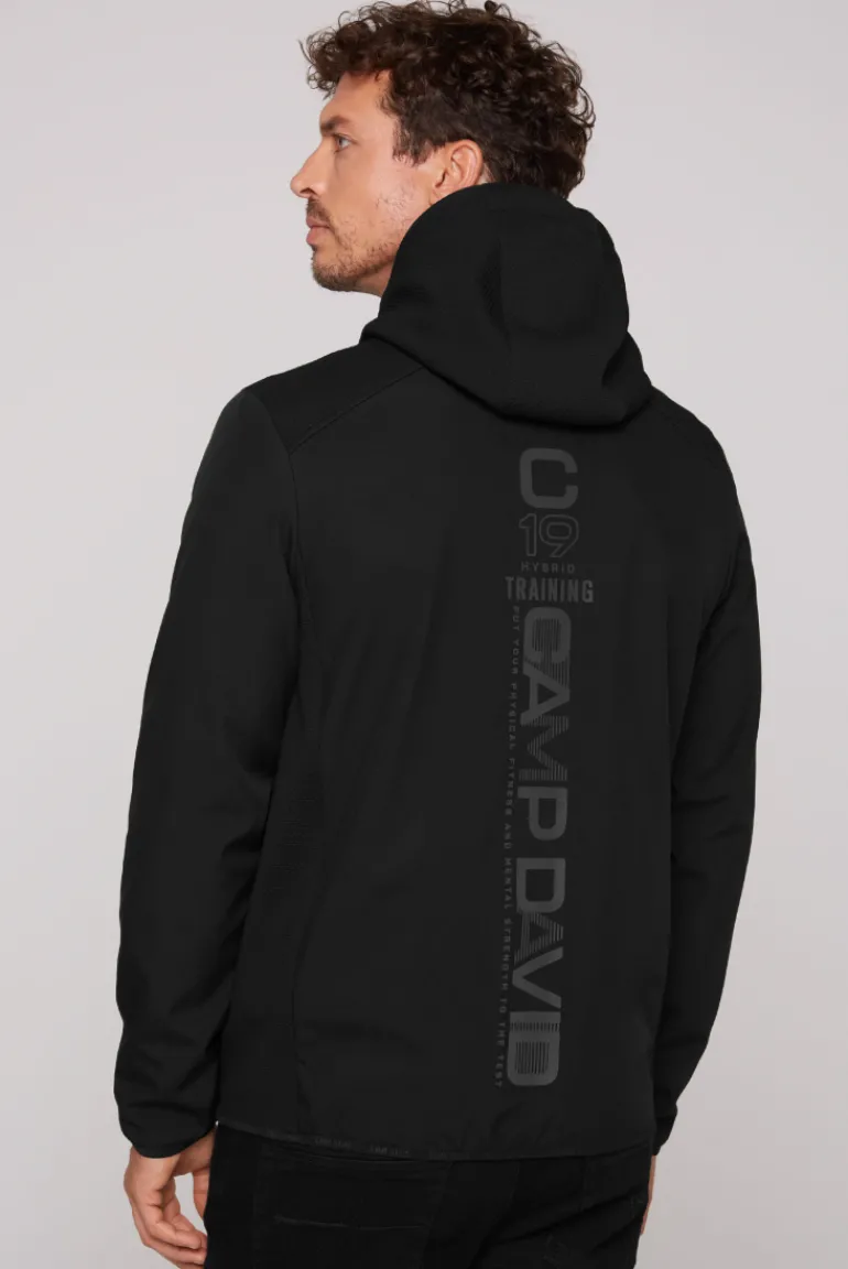 Clearance CAMP DAVID & SOCCX Softshelljacke im Materialmix mit Kapuze black