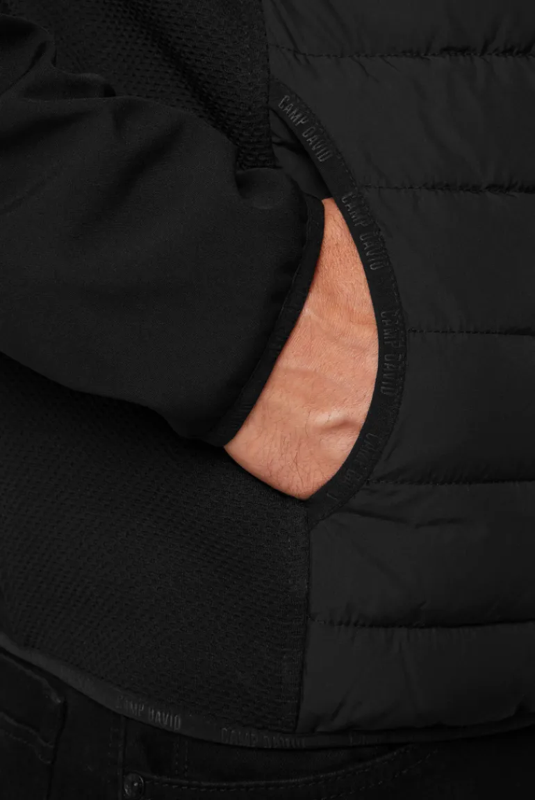 Clearance CAMP DAVID & SOCCX Softshelljacke im Materialmix mit Kapuze black