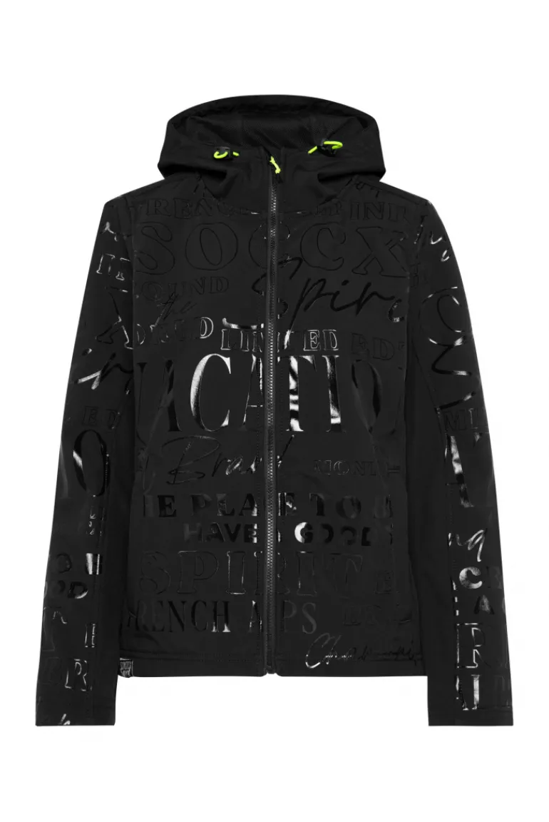 Best Sale CAMP DAVID & SOCCX Softshelljacke mit Kapuze und Glossy Prints black
