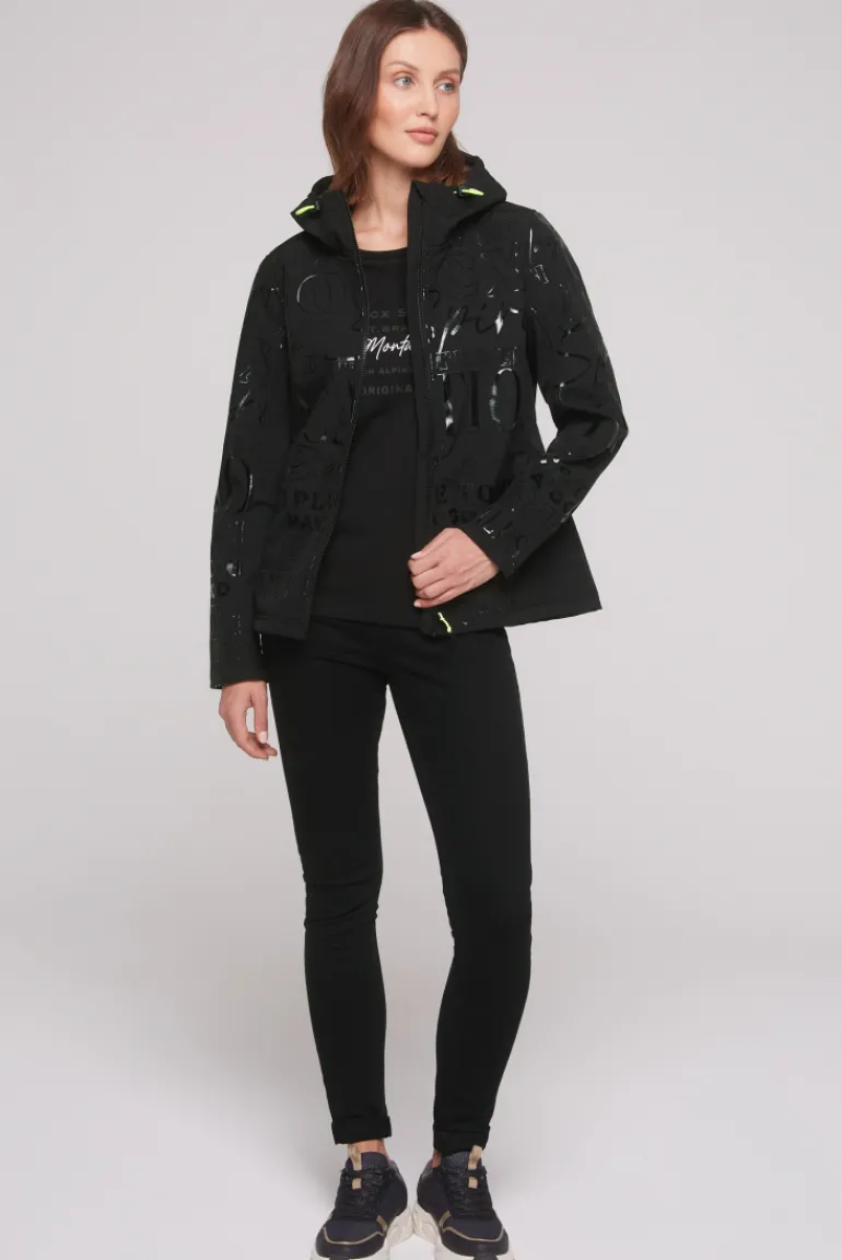 Best Sale CAMP DAVID & SOCCX Softshelljacke mit Kapuze und Glossy Prints black