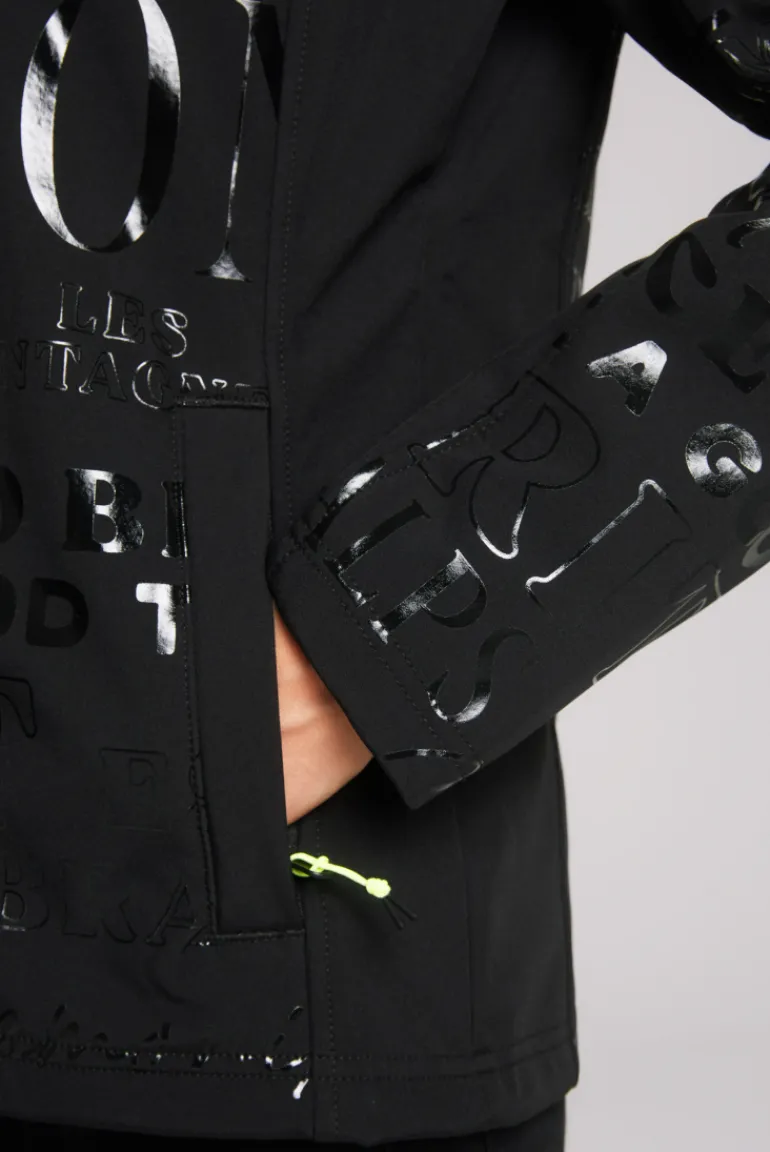 Best Sale CAMP DAVID & SOCCX Softshelljacke mit Kapuze und Glossy Prints black