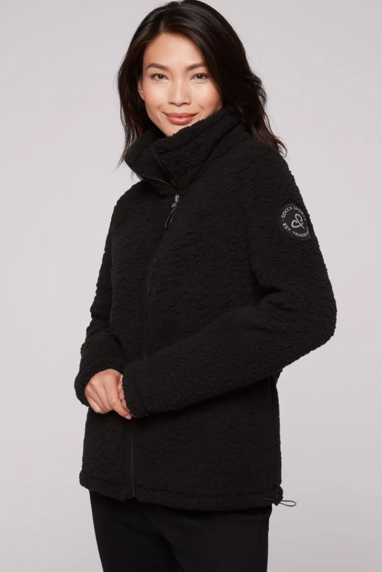 New CAMP DAVID & SOCCX Sport-Jacke im Sherpa-Look black