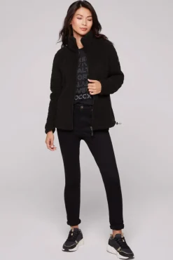 New CAMP DAVID & SOCCX Sport-Jacke im Sherpa-Look black