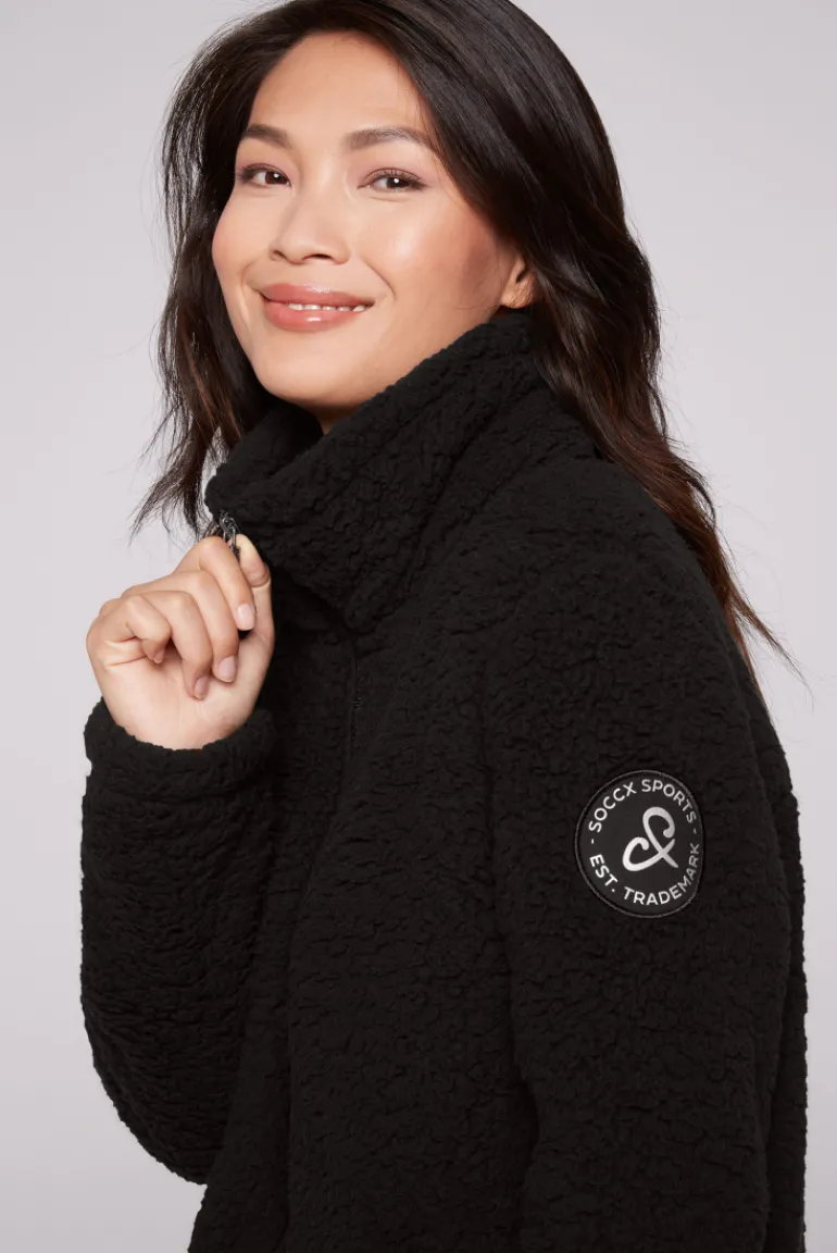 New CAMP DAVID & SOCCX Sport-Jacke im Sherpa-Look black