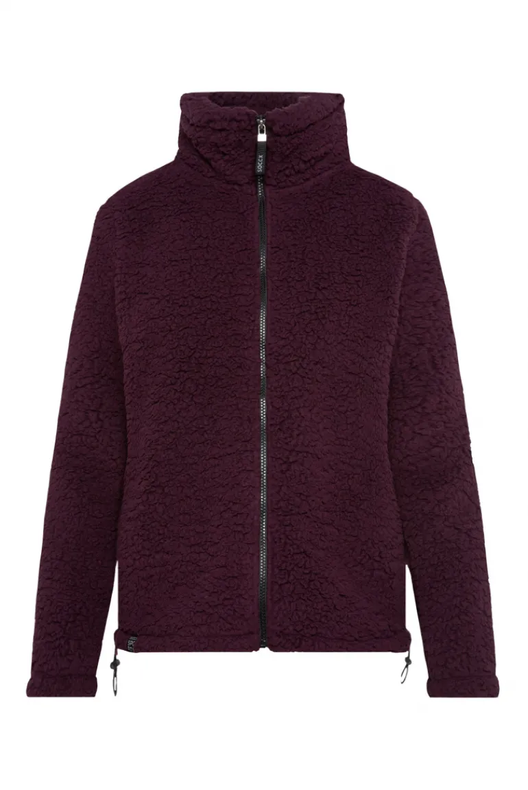 Clearance CAMP DAVID & SOCCX Sport-Jacke im Sherpa-Look deep plum deepplum