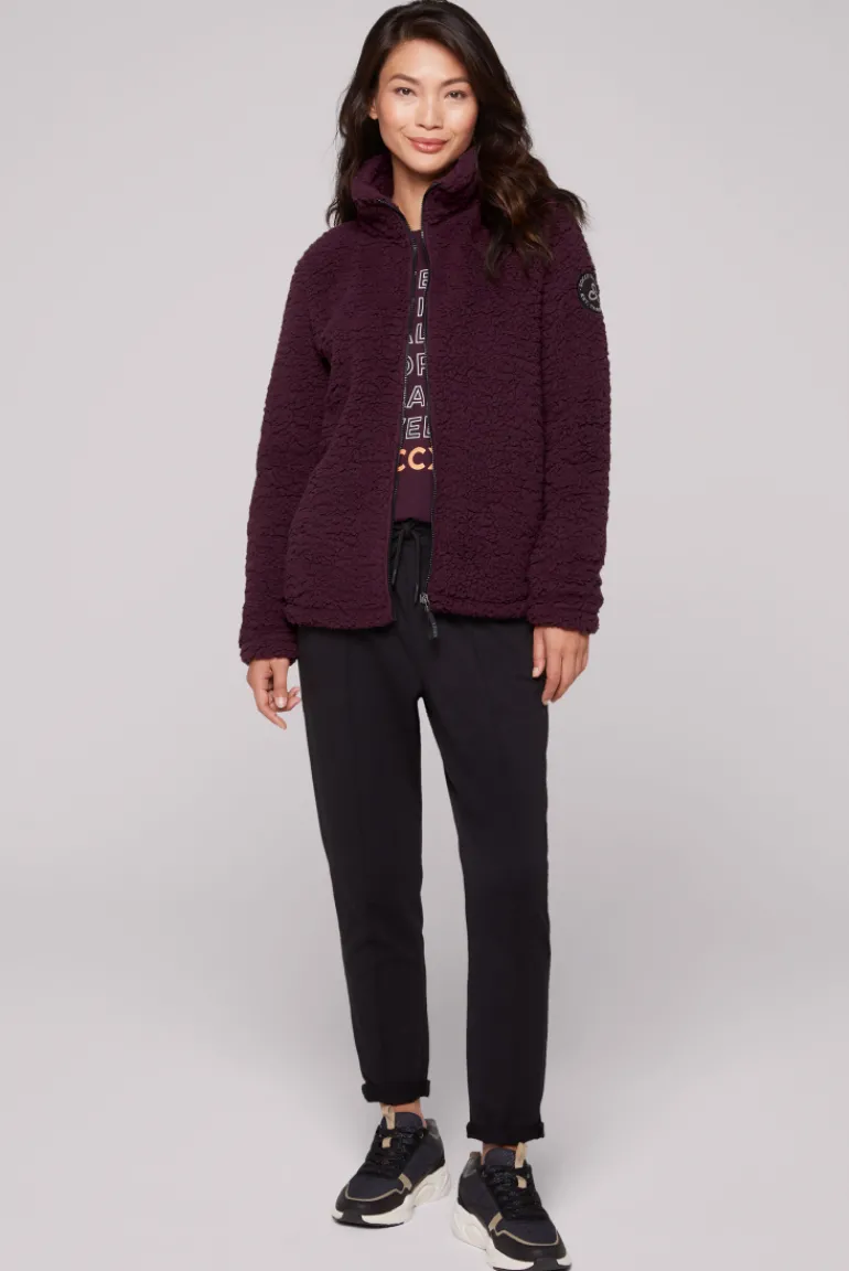 Clearance CAMP DAVID & SOCCX Sport-Jacke im Sherpa-Look deep plum deepplum