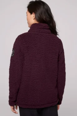 Clearance CAMP DAVID & SOCCX Sport-Jacke im Sherpa-Look deep plum deepplum