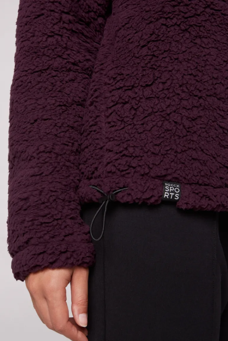 Clearance CAMP DAVID & SOCCX Sport-Jacke im Sherpa-Look deep plum deepplum