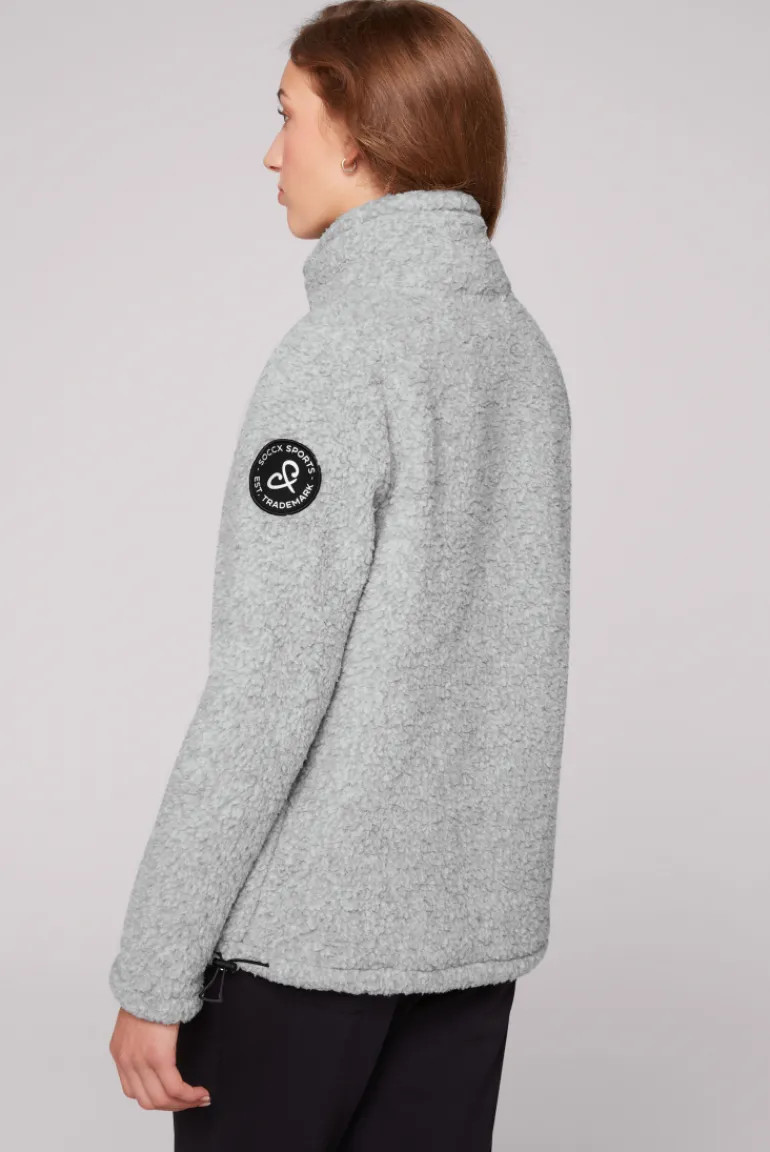 Outlet CAMP DAVID & SOCCX Sport-Jacke im Sherpa-Look grey melange greymelange