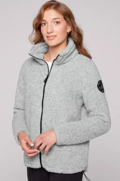 Cheap CAMP DAVID & SOCCX Sport-Jacke im Sherpa-Look grey melange greymelange