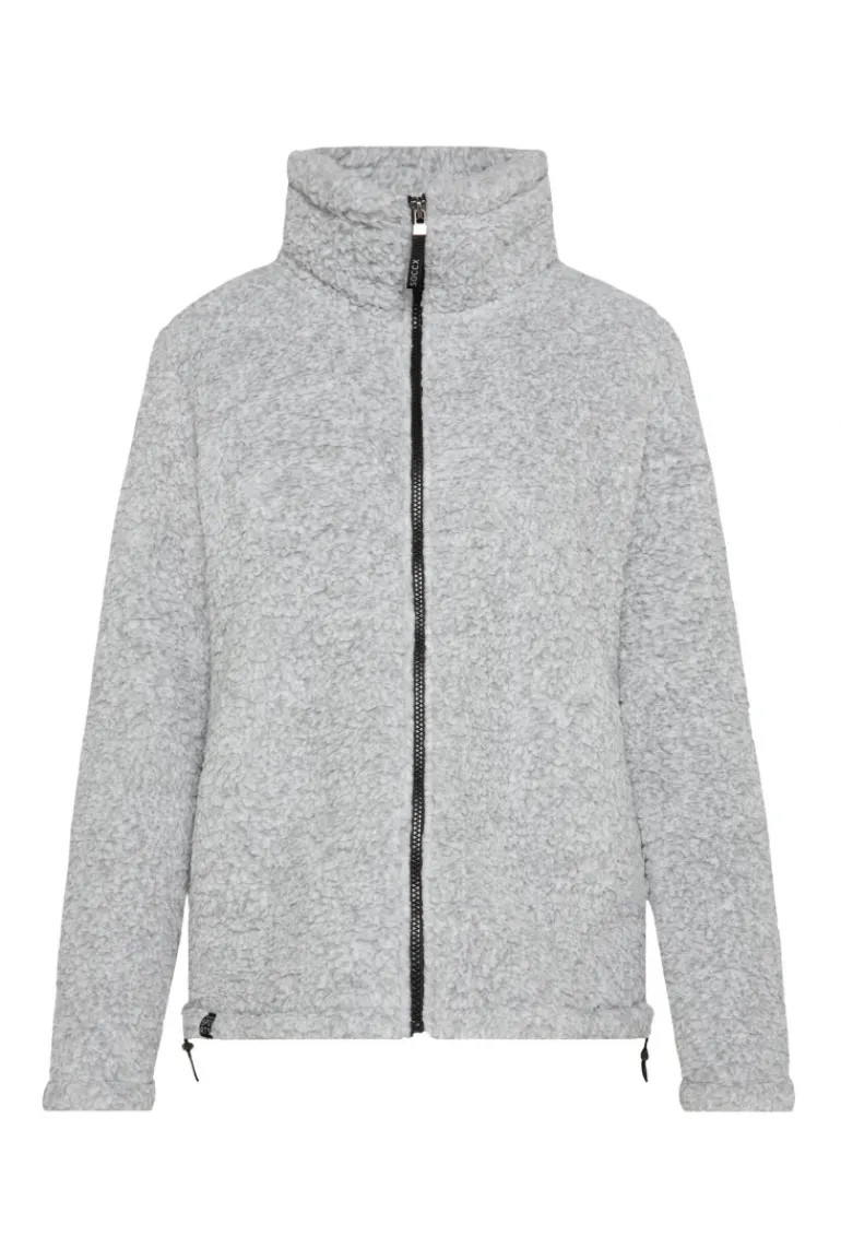 Cheap CAMP DAVID & SOCCX Sport-Jacke im Sherpa-Look grey melange greymelange