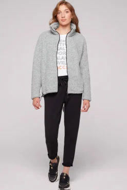 Cheap CAMP DAVID & SOCCX Sport-Jacke im Sherpa-Look grey melange greymelange