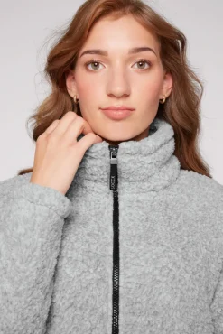 Cheap CAMP DAVID & SOCCX Sport-Jacke im Sherpa-Look grey melange greymelange