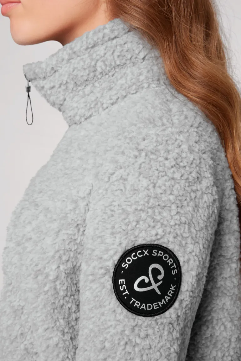 Cheap CAMP DAVID & SOCCX Sport-Jacke im Sherpa-Look grey melange greymelange