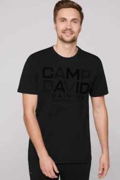Discount CAMP DAVID & SOCCX Sport-T-Shirt mit Artworks black