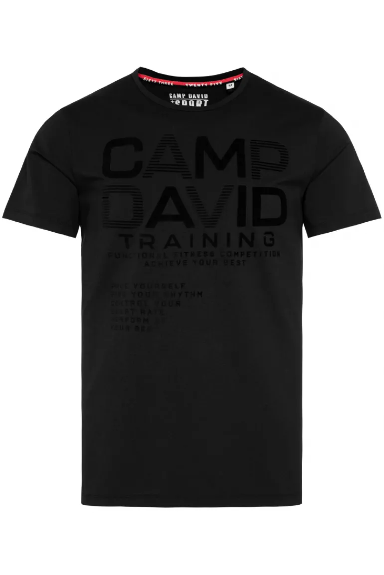 Discount CAMP DAVID & SOCCX Sport-T-Shirt mit Artworks black