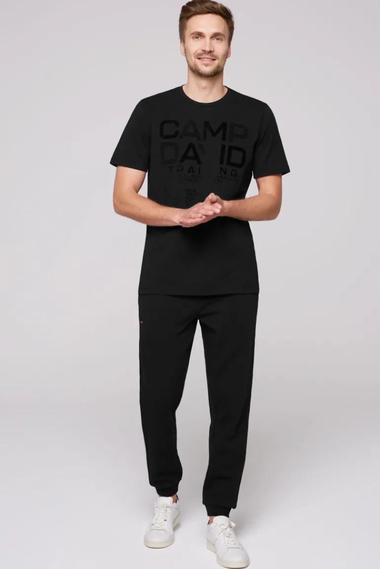 Discount CAMP DAVID & SOCCX Sport-T-Shirt mit Artworks black