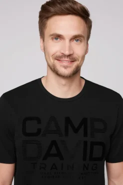 Discount CAMP DAVID & SOCCX Sport-T-Shirt mit Artworks black