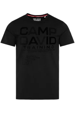 Cheap CAMP DAVID & SOCCX Sport-T-Shirt mit Artworks black