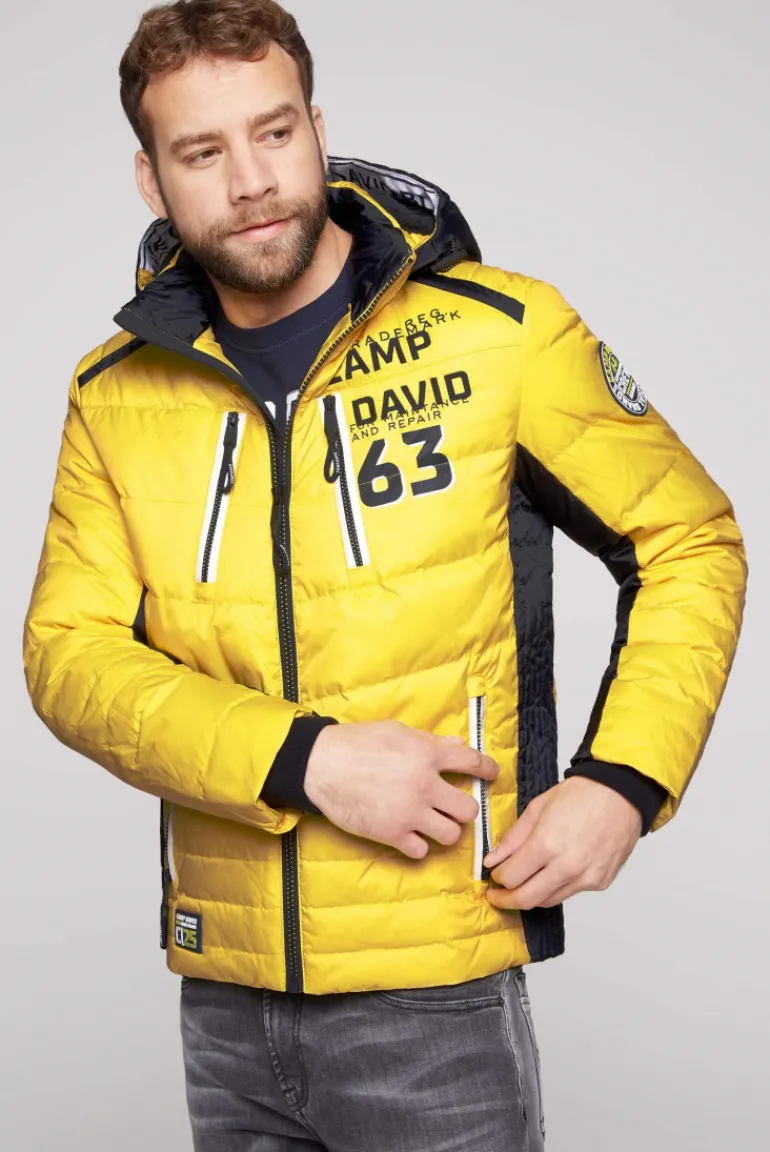 Discount CAMP DAVID & SOCCX Steppjacke im Colour Design mit Logo Artworks yellow sun yellowsun