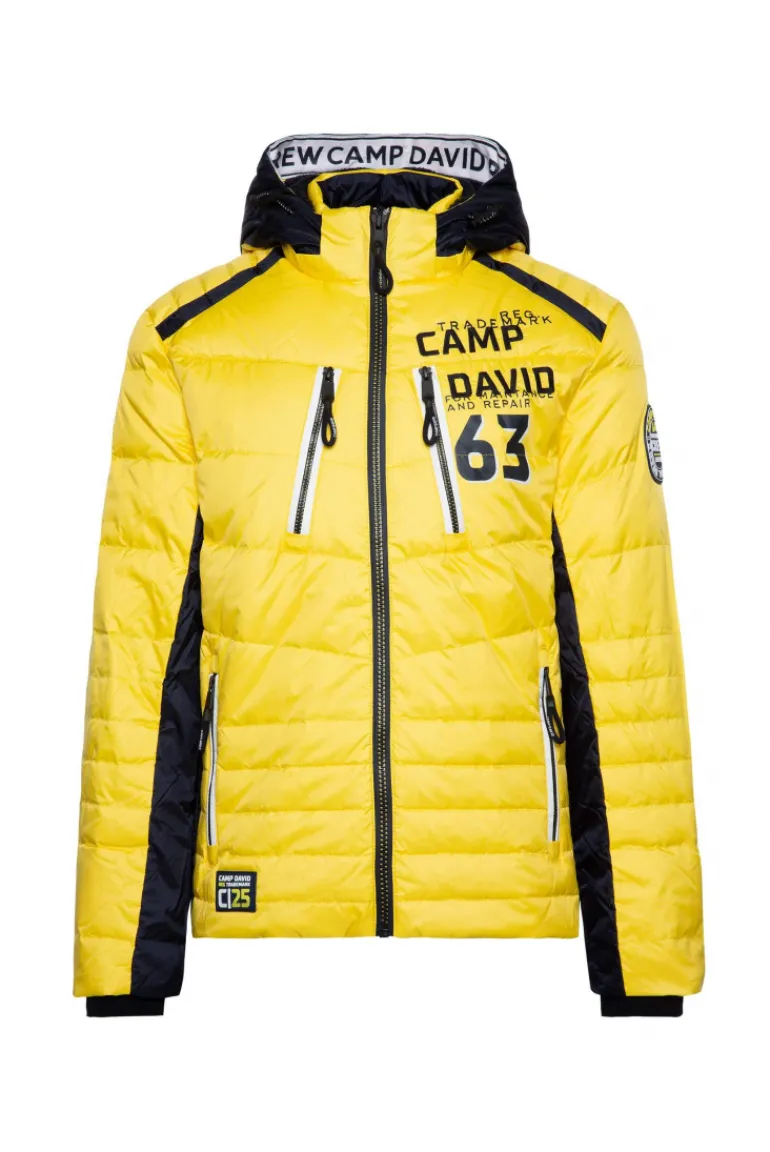 Discount CAMP DAVID & SOCCX Steppjacke im Colour Design mit Logo Artworks yellow sun yellowsun