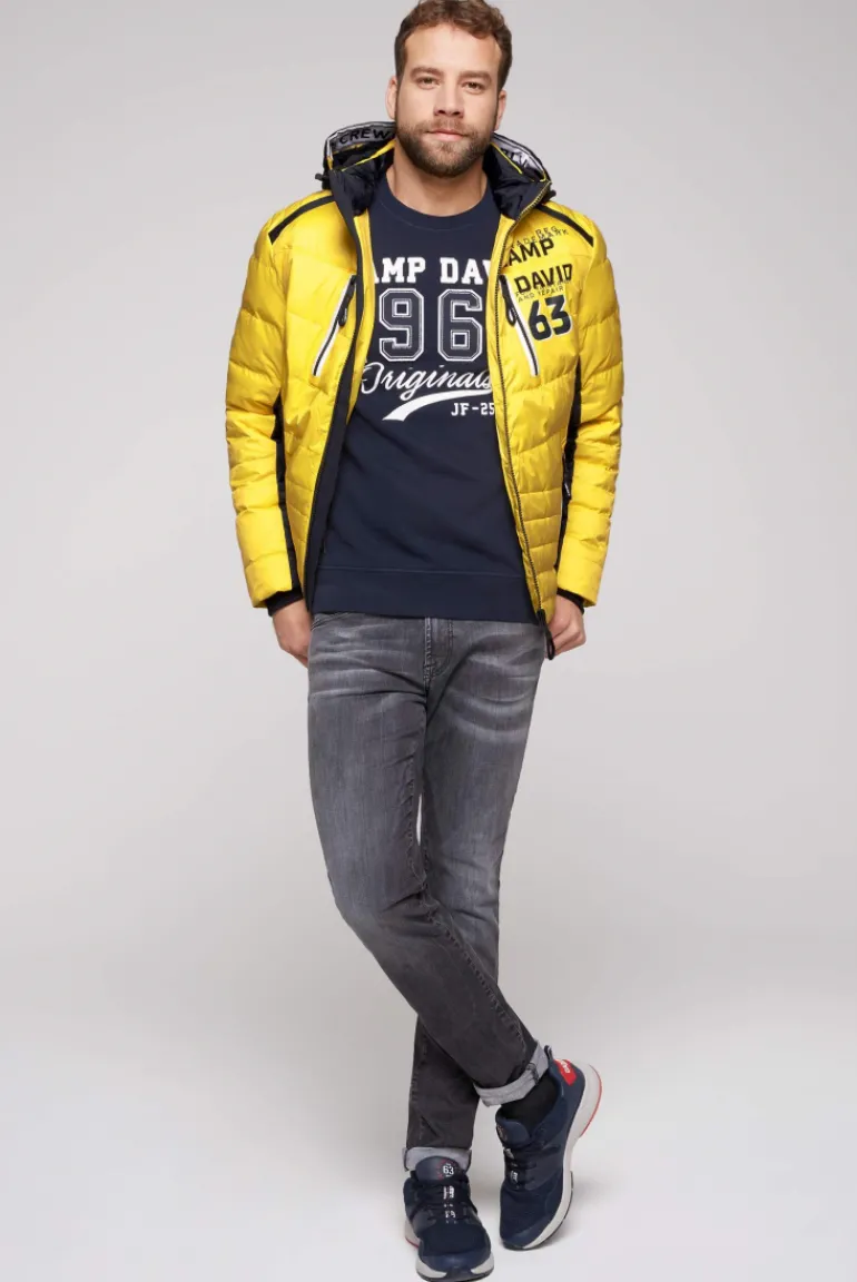 Discount CAMP DAVID & SOCCX Steppjacke im Colour Design mit Logo Artworks yellow sun yellowsun