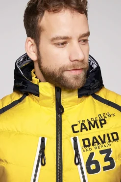 Discount CAMP DAVID & SOCCX Steppjacke im Colour Design mit Logo Artworks yellow sun yellowsun