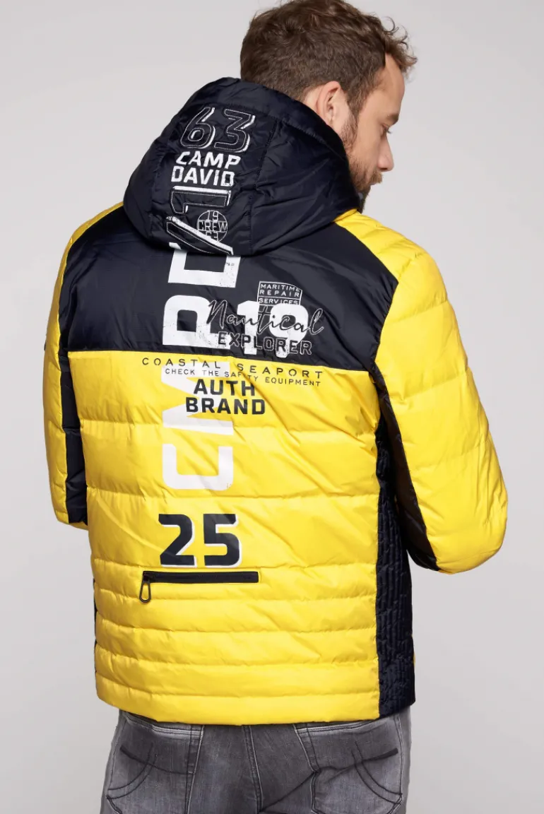 Discount CAMP DAVID & SOCCX Steppjacke im Colour Design mit Logo Artworks yellow sun yellowsun