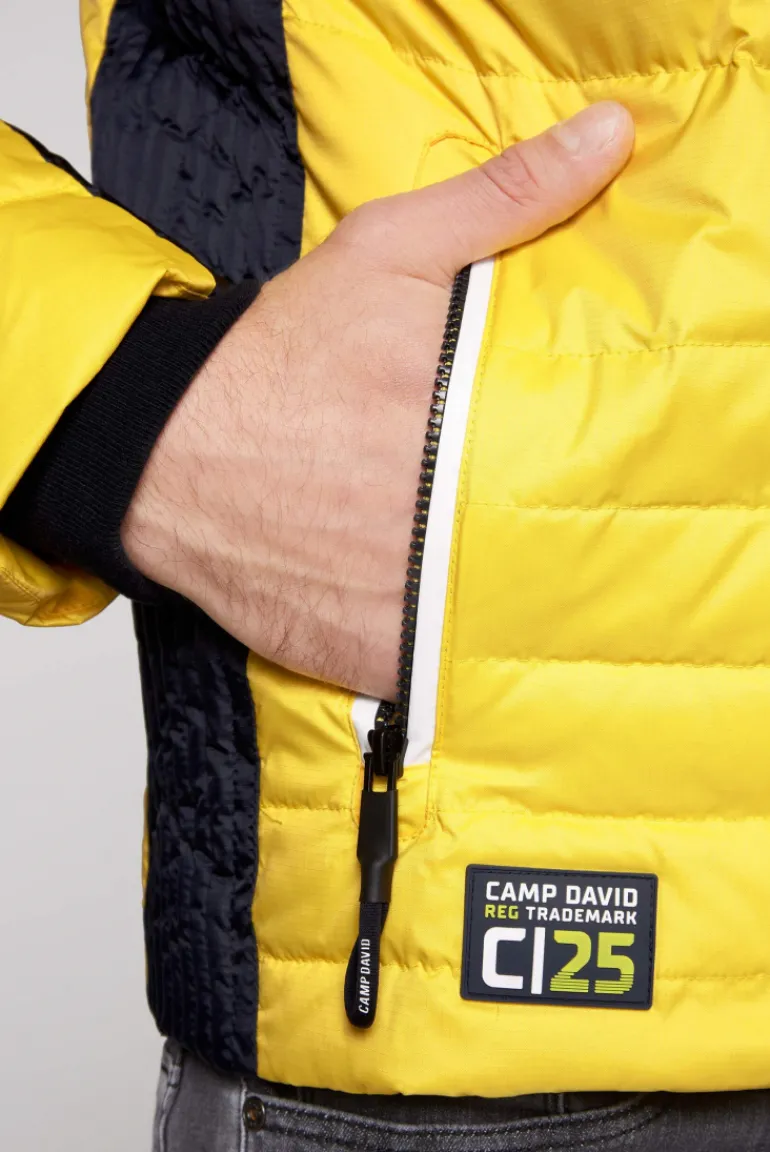 Discount CAMP DAVID & SOCCX Steppjacke im Colour Design mit Logo Artworks yellow sun yellowsun