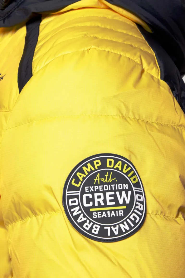 Discount CAMP DAVID & SOCCX Steppjacke im Colour Design mit Logo Artworks yellow sun yellowsun