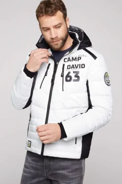 New CAMP DAVID & SOCCX Steppjacke im Colour Design mit Logo Artworks kitt