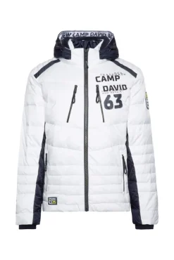 New CAMP DAVID & SOCCX Steppjacke im Colour Design mit Logo Artworks kitt