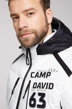 New CAMP DAVID & SOCCX Steppjacke im Colour Design mit Logo Artworks kitt