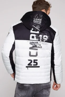 New CAMP DAVID & SOCCX Steppjacke im Colour Design mit Logo Artworks kitt
