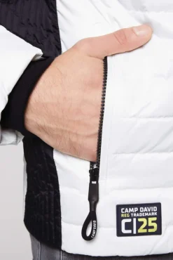 New CAMP DAVID & SOCCX Steppjacke im Colour Design mit Logo Artworks kitt