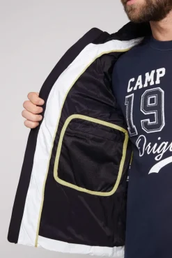 New CAMP DAVID & SOCCX Steppjacke im Colour Design mit Logo Artworks kitt