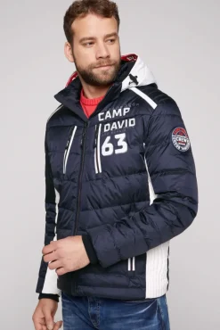 Online CAMP DAVID & SOCCX Steppjacke im Colour Design mit Logo Artworks deep sea deepsea