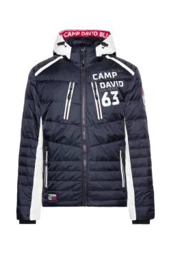 Online CAMP DAVID & SOCCX Steppjacke im Colour Design mit Logo Artworks deep sea deepsea