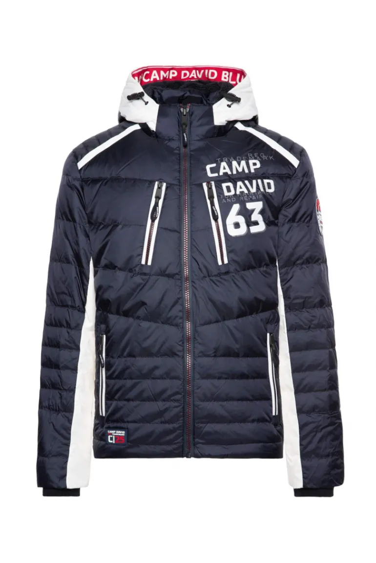 Online CAMP DAVID & SOCCX Steppjacke im Colour Design mit Logo Artworks deep sea deepsea