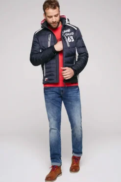 Online CAMP DAVID & SOCCX Steppjacke im Colour Design mit Logo Artworks deep sea deepsea