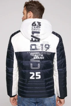 Online CAMP DAVID & SOCCX Steppjacke im Colour Design mit Logo Artworks deep sea deepsea