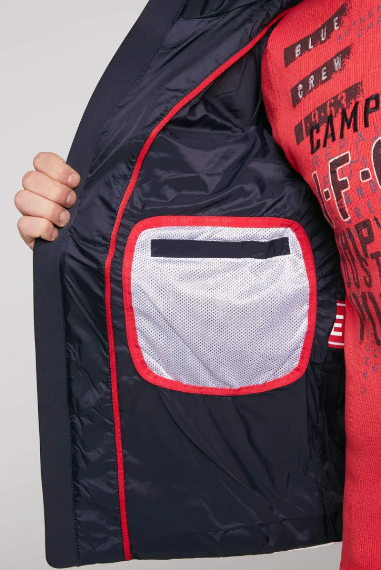 Online CAMP DAVID & SOCCX Steppjacke im Colour Design mit Logo Artworks deep sea deepsea