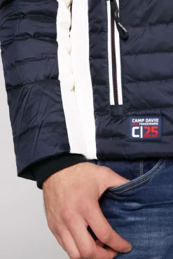 Online CAMP DAVID & SOCCX Steppjacke im Colour Design mit Logo Artworks deep sea deepsea