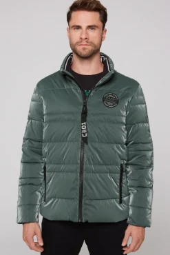 Best CAMP DAVID & SOCCX Steppjacke mit Coating und Zip-Anhänger khale green khalegreen