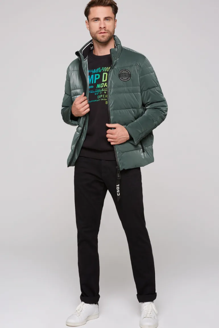 Best CAMP DAVID & SOCCX Steppjacke mit Coating und Zip-Anhänger khale green khalegreen