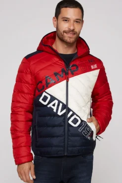 Clearance CAMP DAVID & SOCCX Steppjacke mit Colour-Blocking und Rücken-Print flight red flightred