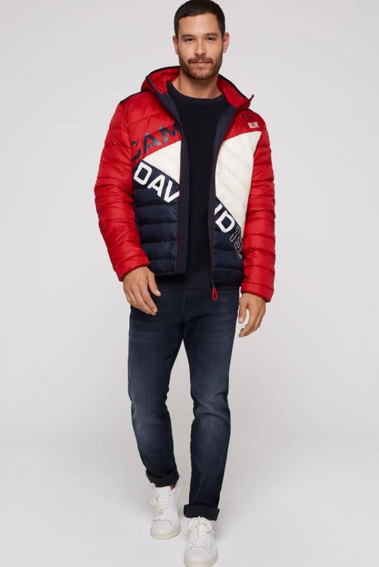 Clearance CAMP DAVID & SOCCX Steppjacke mit Colour-Blocking und Rücken-Print flight red flightred