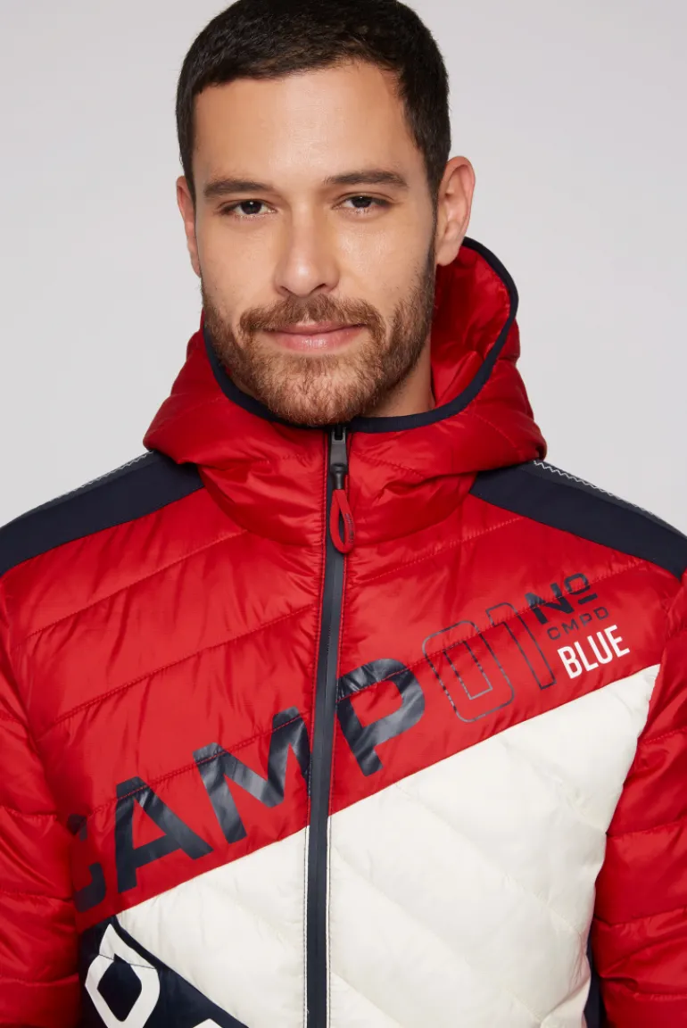 Clearance CAMP DAVID & SOCCX Steppjacke mit Colour-Blocking und Rücken-Print flight red flightred